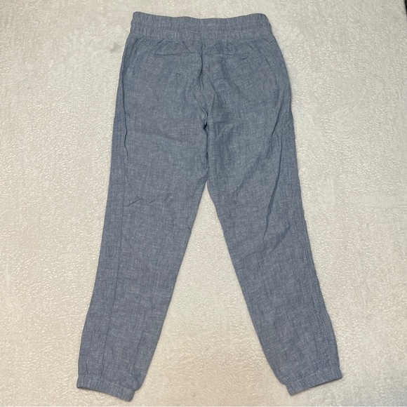 Athleta Cabo Linen Jogger Activewear Summer Pant in Chambray Blue Women's 2 - Picture 2 of 7